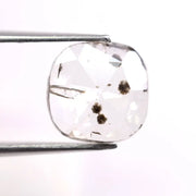 1.73 Ct white & Black Cushion lab created diamond with smooth curved shape and clean sparkling facets
