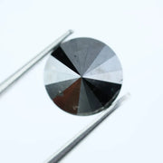 Natural black diamond round cut loose stone for custom jewelry making, elegant authentic black diamond.