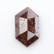 hexagon cut, brown natural loose diamond, extremely rare loose brown diamond with deep intense color
