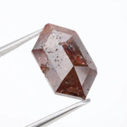 hexagon cut, brown natural loose diamond, extremely rare loose brown diamond with deep intense color
