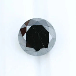Natural black diamond 2.04 Ct round cut loose diamond for engagement ring and custom jewelry