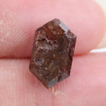 hexagon cut, brown natural loose diamond, extremely rare loose brown diamond with deep intense color
