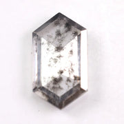 1.72 Ct white & Black Hexagon cut lab grown diamond loose stone with elegant crescent shape and bright brilliant facets