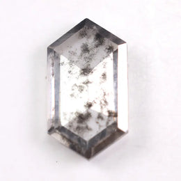 1.72 Ct white & Black Hexagon cut lab grown diamond loose stone with elegant crescent shape and bright brilliant facets