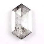 1.72 Ct white & Black Hexagon cut lab grown diamond loose stone with elegant crescent shape and bright brilliant facets