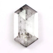 1.72 Ct white & Black Hexagon cut lab grown diamond loose stone with elegant crescent shape and bright brilliant facets