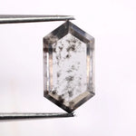 1.72 Ct white & Black Hexagon cut lab grown diamond loose stone with elegant crescent shape and bright brilliant facets
