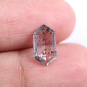 1.72 Ct white & Black Hexagon cut lab grown diamond loose stone with elegant crescent shape and bright brilliant facets