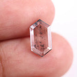 1.72 Ct white & Black Hexagon cut lab grown diamond loose stone with elegant crescent shape and bright brilliant facets