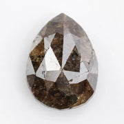 pear cut, brown champagne natural diamond, stud diamond earrings with brilliant polished finish.