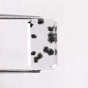  2.24 Ct white & Black Emerald cut lab grown diamond loose stone with radiant sparkle and precise curved facets