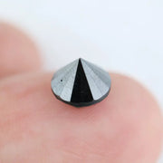 Natural black diamond 2.04 Ct round cut loose diamond for engagement ring and custom jewelry