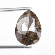 pear cut, brown champagne natural diamond, stud diamond earrings with brilliant polished finish.