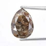 pear cut, brown champagne natural diamond, stud diamond earrings with brilliant polished finish.