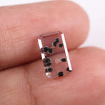  2.24 Ct white & Black Emerald cut lab grown diamond loose stone with radiant sparkle and precise curved facets