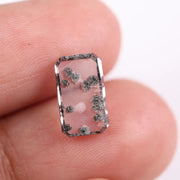  2.24 Ct white & Black Emerald cut lab grown diamond loose stone with radiant sparkle and precise curved facets
