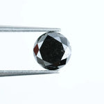 Authentic 1.36 Ct Round Black Diamond Loose Stone for Custom Pendant Jewelry
