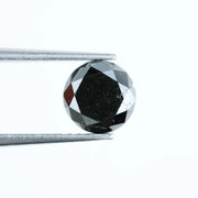 Authentic 1.36 Ct Round Black Diamond Loose Stone for Custom Pendant Jewelry