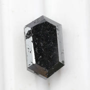 hexagon cut,  black grey natural loose diamond, diamond hexagon cut elegant sparkle engagement ring gemstone