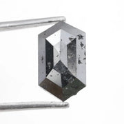 hexagon cut,  black grey natural loose diamond, diamond hexagon cut elegant sparkle engagement ring gemstone