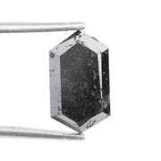 hexagon cut,  black grey natural loose diamond, diamond hexagon cut elegant sparkle engagement ring gemstone