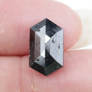hexagon cut,  black grey natural loose diamond, diamond hexagon cut elegant sparkle engagement ring gemstone