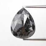 pear cut, black grey natural loose diamond, black diamond chain necklace with bold statement appeal
