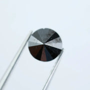 Authentic 1.36 Ct Round Black Diamond Loose Stone for Custom Pendant Jewelry