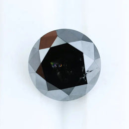Authentic 2.43 Ct Black Diamond Round Cut Natural Loose Diamond for Engagement Ring and Designer Jewelry