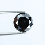 Authentic 2.43 Ct Black Diamond Round Cut Natural Loose Diamond for Engagement Ring and Designer Jewelry