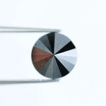 Authentic 2.43 Ct Black Diamond Round Cut Natural Loose Diamond for Engagement Ring and Designer Jewelry