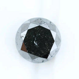 Natural 1.46 Ct black diamond round cut loose diamond for engagement ring, unique fine jewelry stone