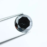 Natural 1.46 Ct black diamond round cut loose diamond for engagement ring, unique fine jewelry stone