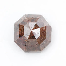 octagon cut , natural brown diamond, real natural diamond ring with brilliant sparkle
