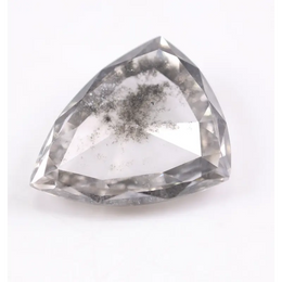 1.25 Ct Trillion cut white & balck lab grown diamond loose stone with soft rounded edges and bright brilliant facets for custom engagement ring and fine jewelry design