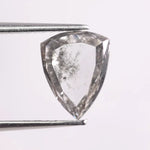 1.25 Ct Trillion cut white & balck lab grown diamond loose stone with soft rounded edges and bright brilliant facets for custom engagement ring and fine jewelry design