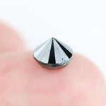 Natural 1.46 Ct black diamond round cut loose diamond for engagement ring, unique fine jewelry stone