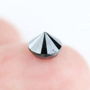 Natural 1.46 Ct black diamond round cut loose diamond for engagement ring, unique fine jewelry stone