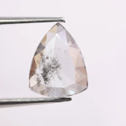 1.25 Ct Trillion cut white & balck lab grown diamond loose stone with soft rounded edges and bright brilliant facets for custom engagement ring and fine jewelry design
