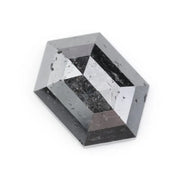 hexagon cut , grey black natural loose diamond, hexagon cut vs round cut diamond comparison guide jewelry shapes