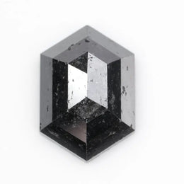 hexagon cut , grey black natural loose diamond, hexagon cut vs round cut diamond comparison guide jewelry shapes