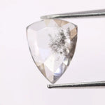 1.25 Ct Trillion cut white & balck lab grown diamond loose stone with soft rounded edges and bright brilliant facets for custom engagement ring and fine jewelry design