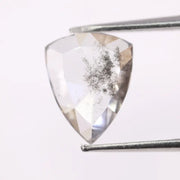 1.25 Ct Trillion cut white & balck lab grown diamond loose stone with soft rounded edges and bright brilliant facets for custom engagement ring and fine jewelry design