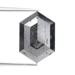 hexagon cut , grey black natural loose diamond, hexagon cut vs round cut diamond comparison guide jewelry shapes