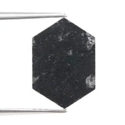hexagon cut , grey black natural loose diamond, hexagon cut vs round cut diamond comparison guide jewelry shapes