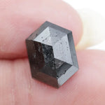 hexagon cut , grey black natural loose diamond, hexagon cut vs round cut diamond comparison guide jewelry shapes