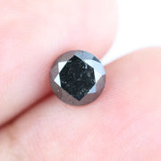 Real 1.07 Ct Black Diamond Round Cut Loose Natural Diamond for Luxury Jewelry and Custom Ring Design