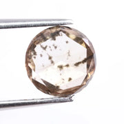 1.15 Ct round cut brown and white lab grown diamond loose stone with dual tone color and brilliant round facets for custom jewelry designs