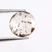 1.15 Ct round cut brown and white lab grown diamond loose stone with dual tone color and brilliant round facets for custom jewelry designs