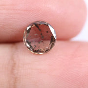 1.15 Ct round cut brown and white lab grown diamond loose stone with dual tone color and brilliant round facets for custom jewelry designs